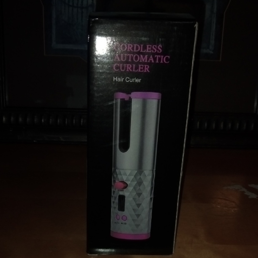 Silver and Pink Automatic Hair Styler for Effortless Styling